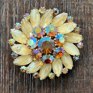 Vintage Weiss Brooch Multi Colored